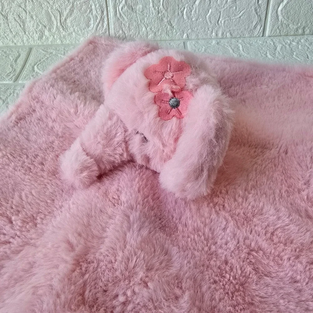Parent's‎ Choice Elephant Plush Security Blanket Baby Pink Floral Lovey 12x12
